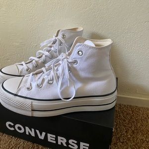 White Platform Hightop Converse